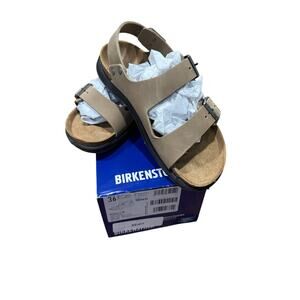 NEW Birkenstock Milano Sandals Taupe Nubuck Leather EU 36 US Women’s 5-5.5 | NIB